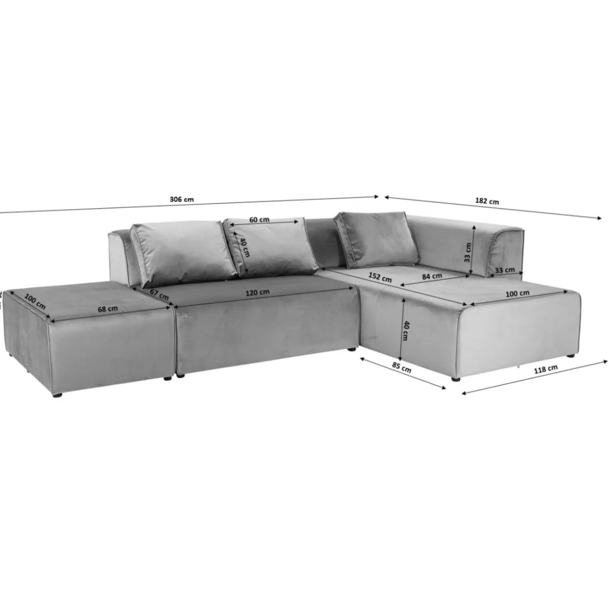 KARE Design Sofas & Couches | Sofa Infinity Velvet Ocean Links