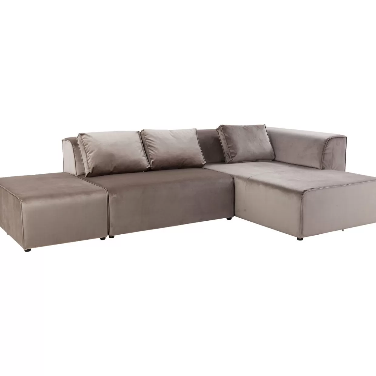 KARE Design Sofas & Couches | Sofa Infinity Velvet Taupe Rechts