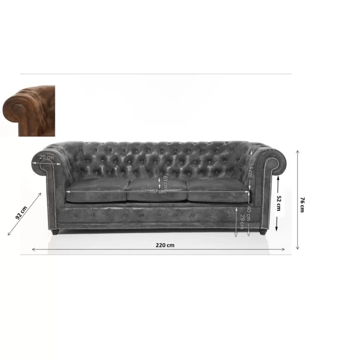 KARE Design Sofas & Couches | Sofa Oxford 3-Sitzer Vintage Smart