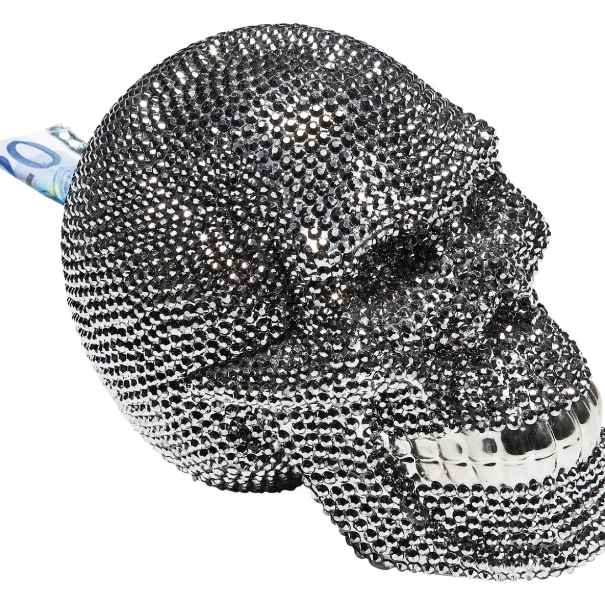 KARE Design Deko & Geschenkartikel | Spardose Skull Crystal Silver