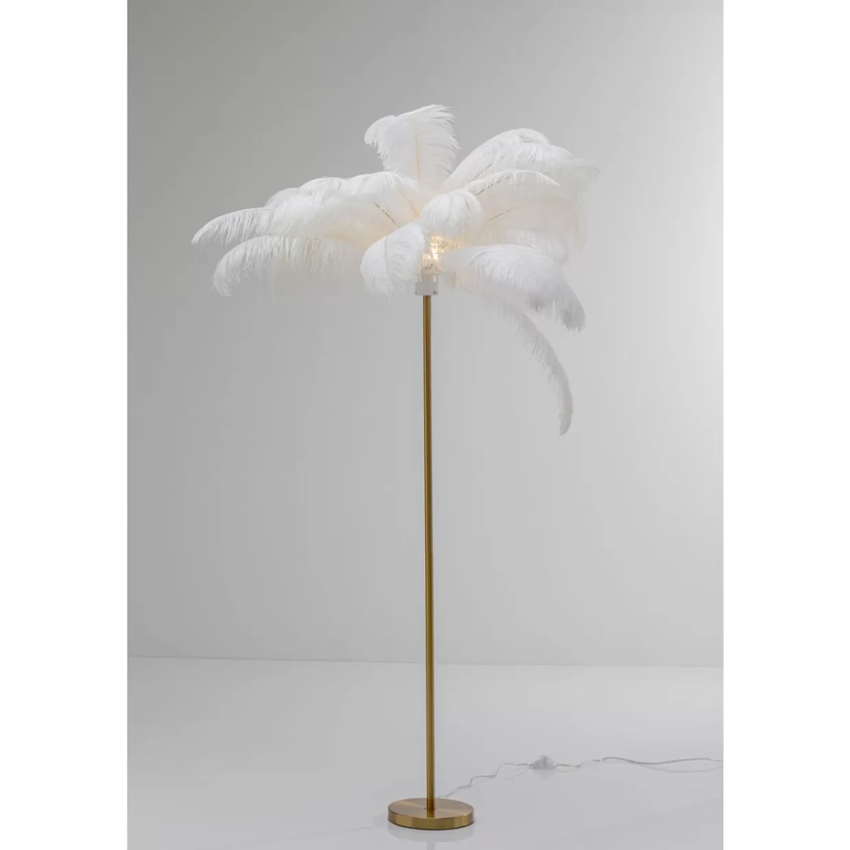 KARE Design Steh & Bodenleuchten | Stehleuchte Feather Palm Weis 165Cm