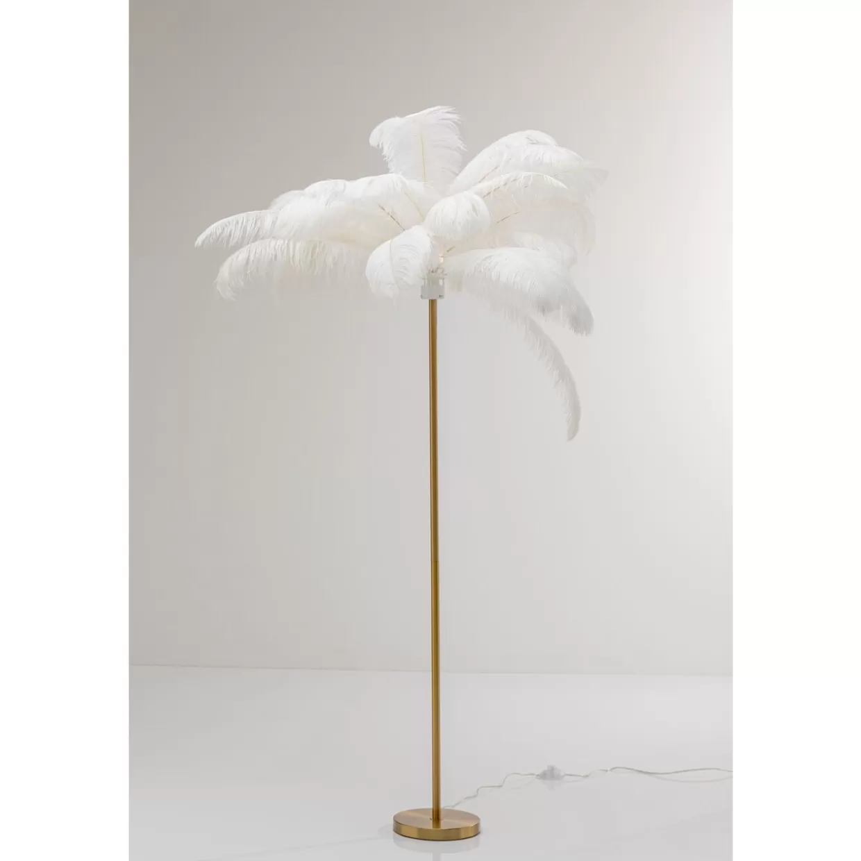 KARE Design Steh & Bodenleuchten | Stehleuchte Feather Palm Weis 165Cm