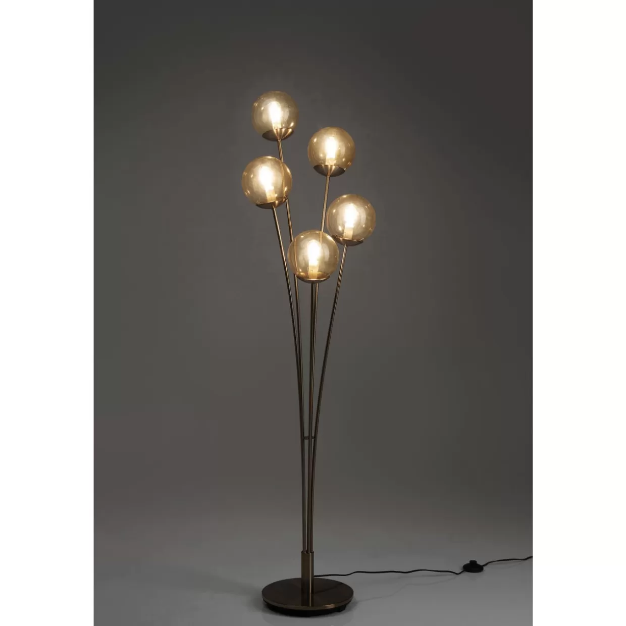KARE Design Steh & Bodenleuchten | Stehleuchte Five Balls Amber Brass