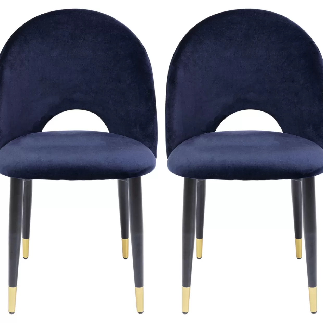 KARE Design Stühle | Stuhl Iris Velvet Blau (2/Set)