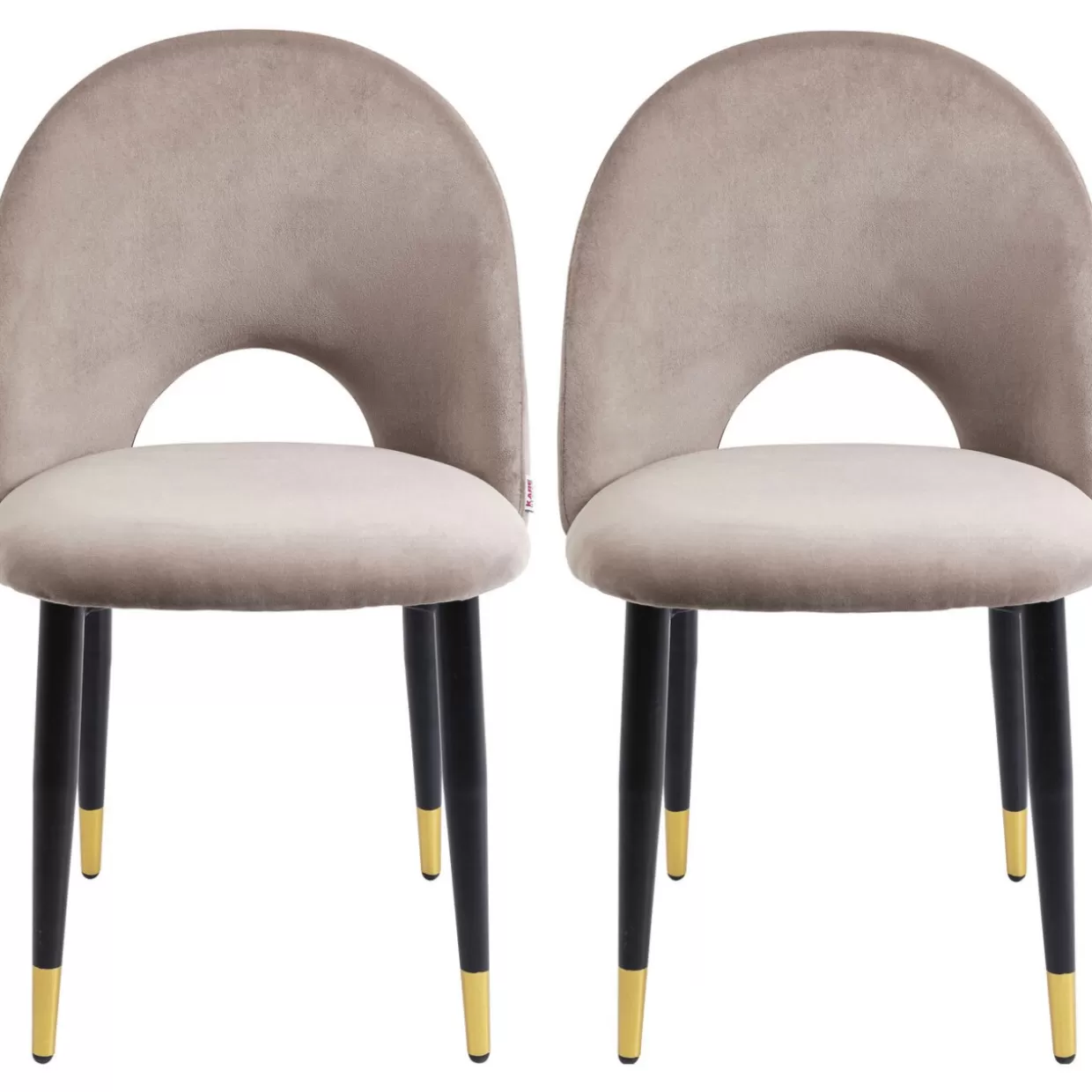 KARE Design Stühle | Stuhl Iris Velvet Taupe (2/Set)