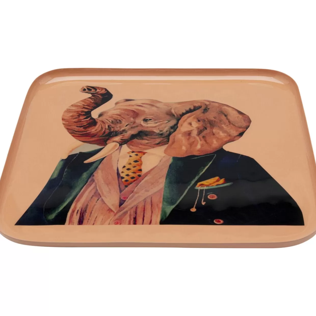 KARE Design Geschirr & Tischaccessoires | Tablett Ego Elephant 27X27Cm
