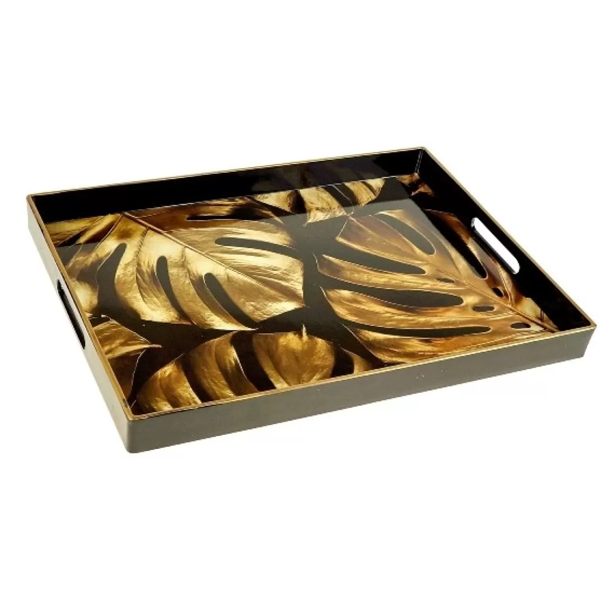 KARE Design Geschirr & Tischaccessoires | Tablett Monstera Gold