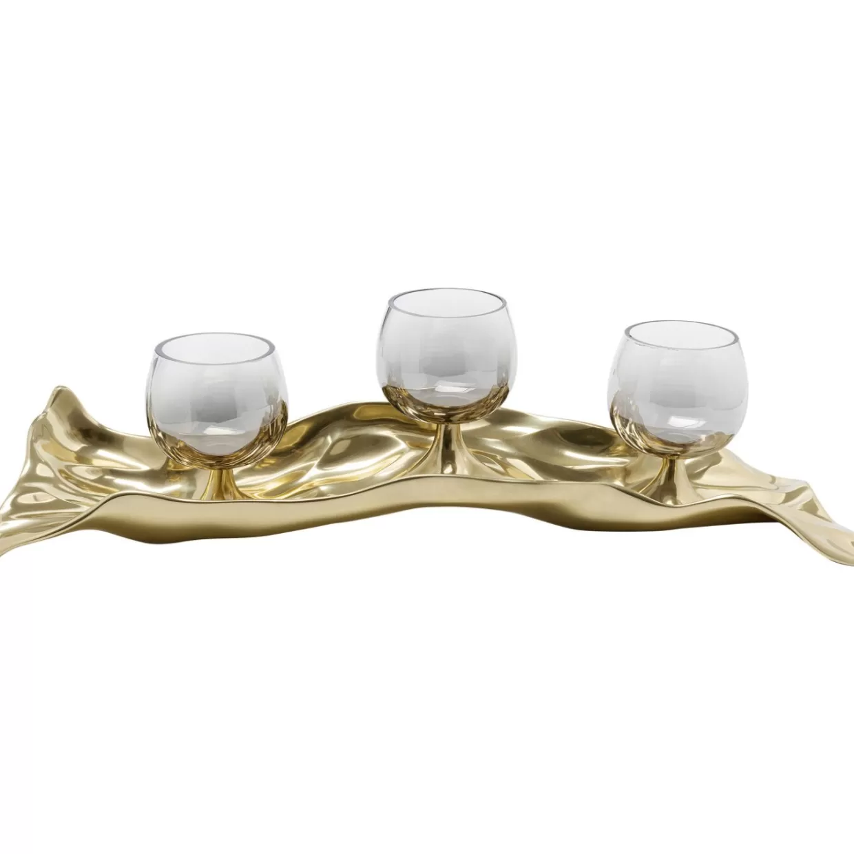 KARE Design Deko & Geschenkartikel | Teelichthalter 3 Jade Gold (4/Tlg.)