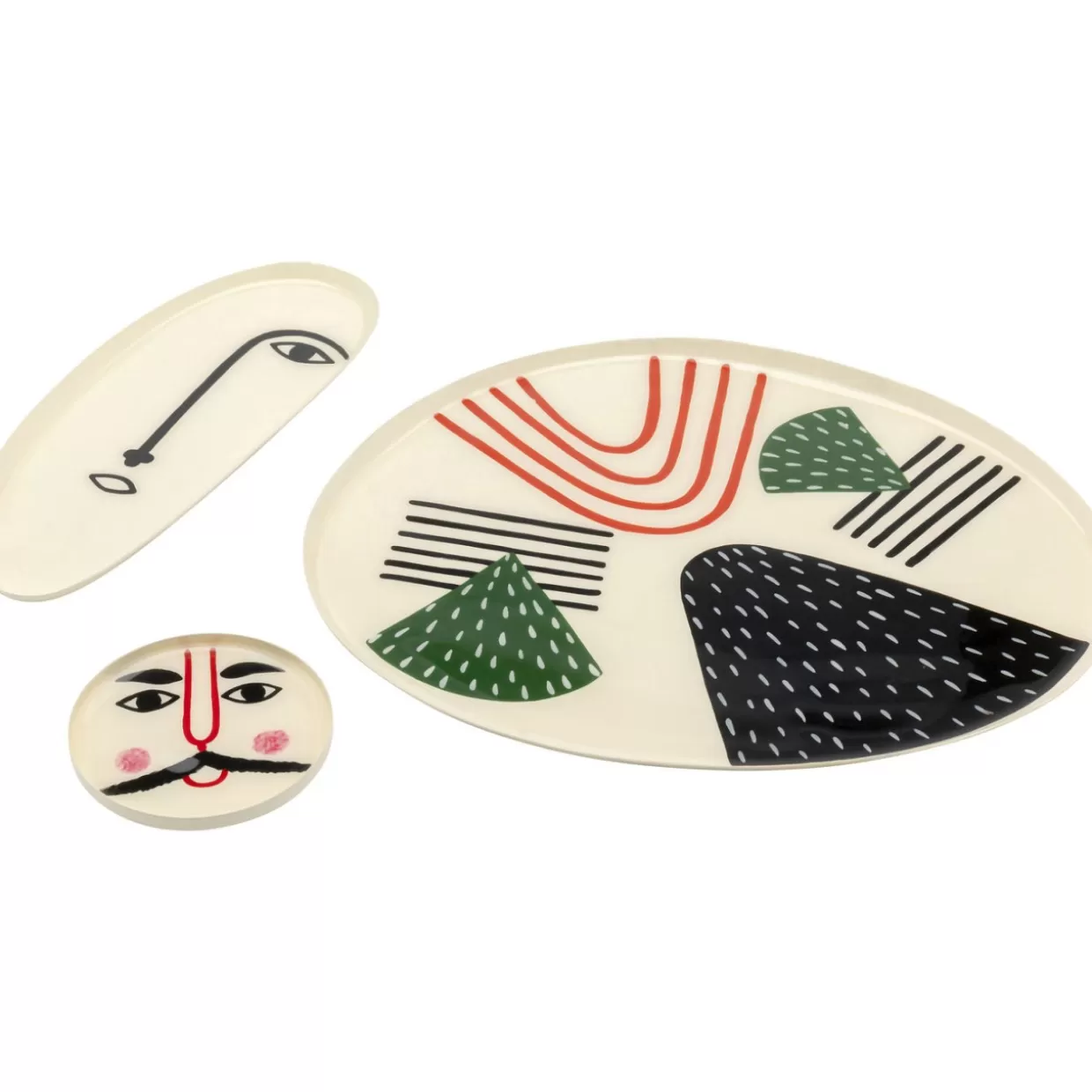 KARE Design Deko & Geschenkartikel | Teller Abstract Counterpart (3-Tlg.)