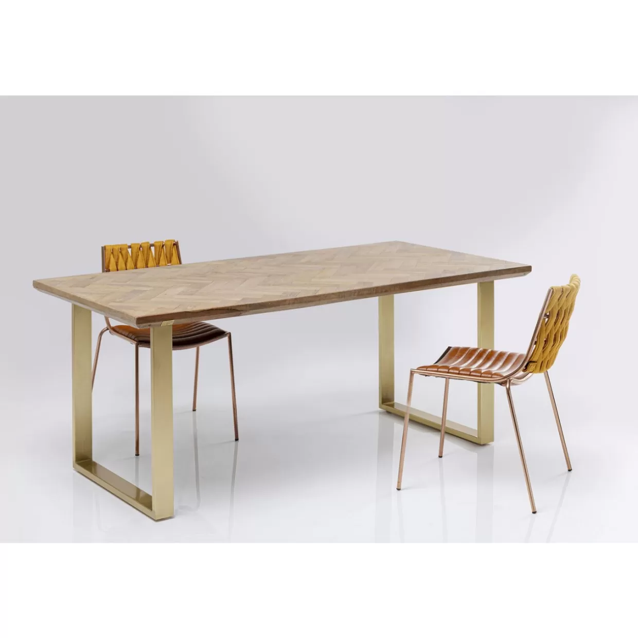 KARE Design Tische | Tisch Parquet Messing 180X90