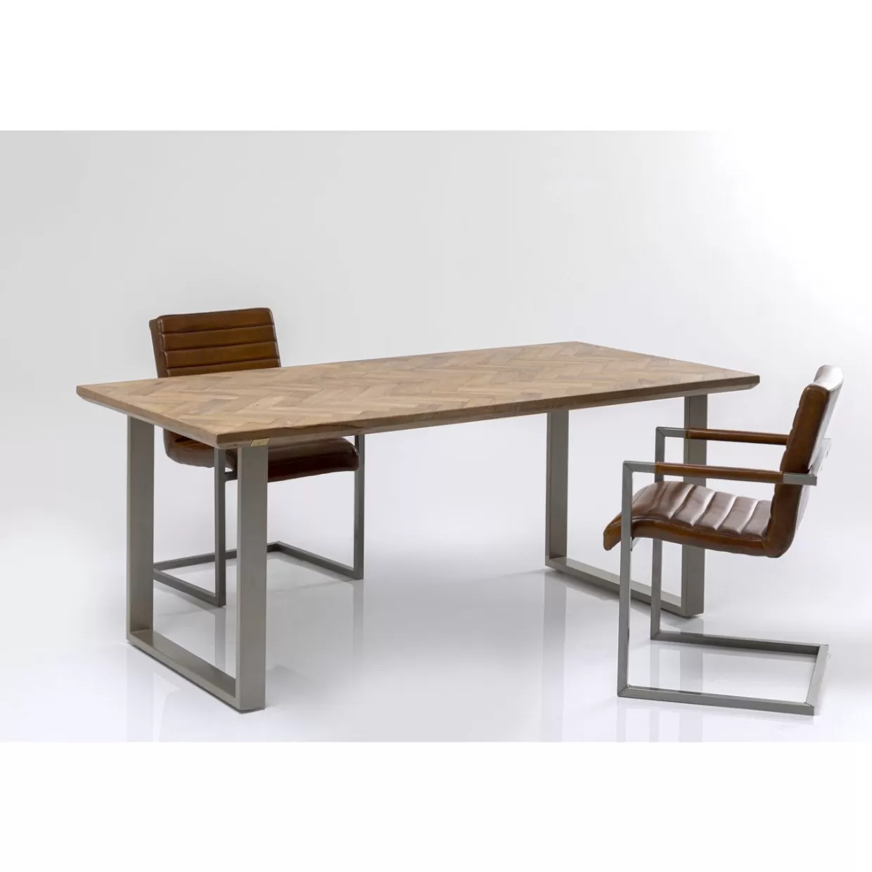 KARE Design Tische | Tisch Parquet Silber 180X90