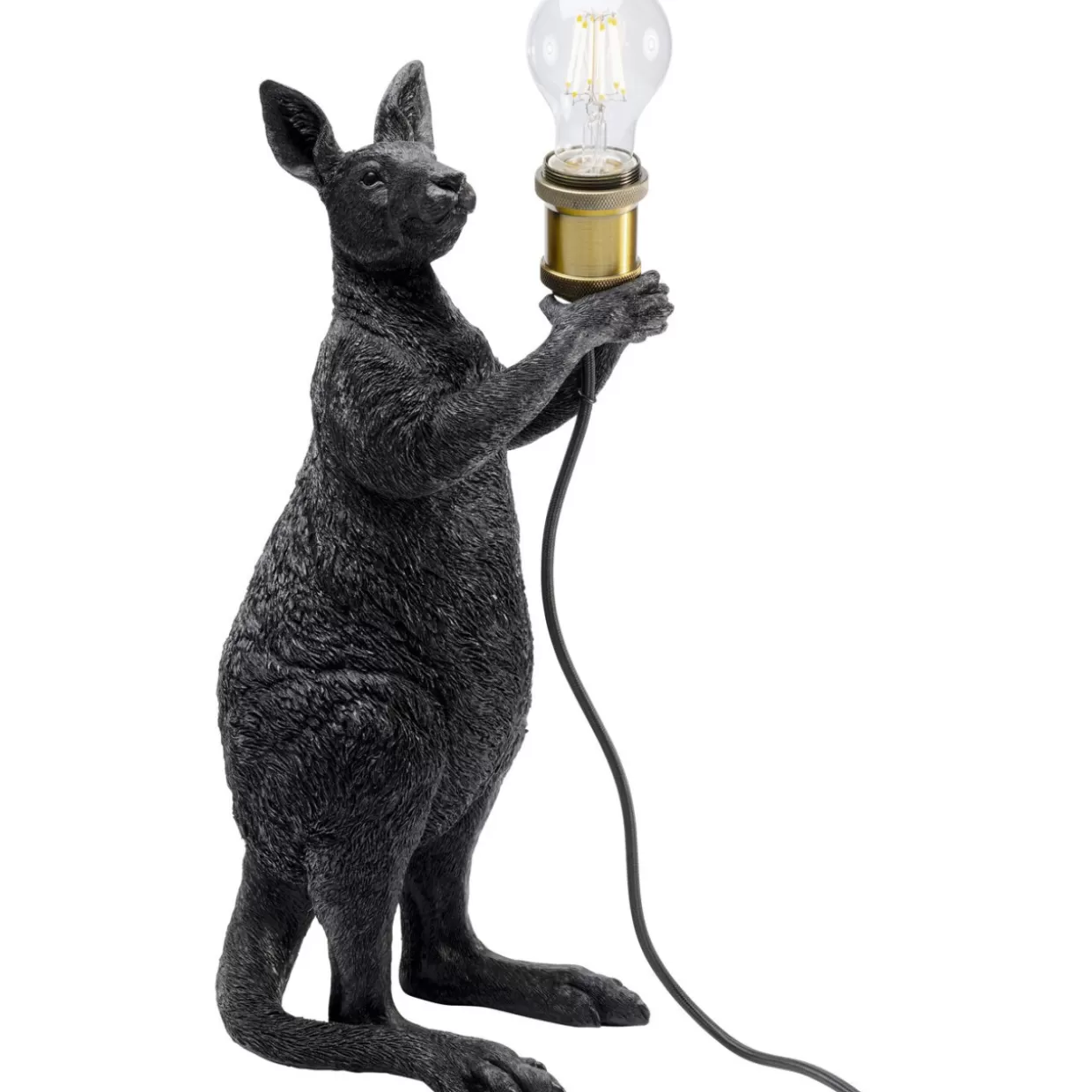 KARE Design Tischleuchten | Tischleuchte Animal Kangaroo Schwarz Matt 46Cm