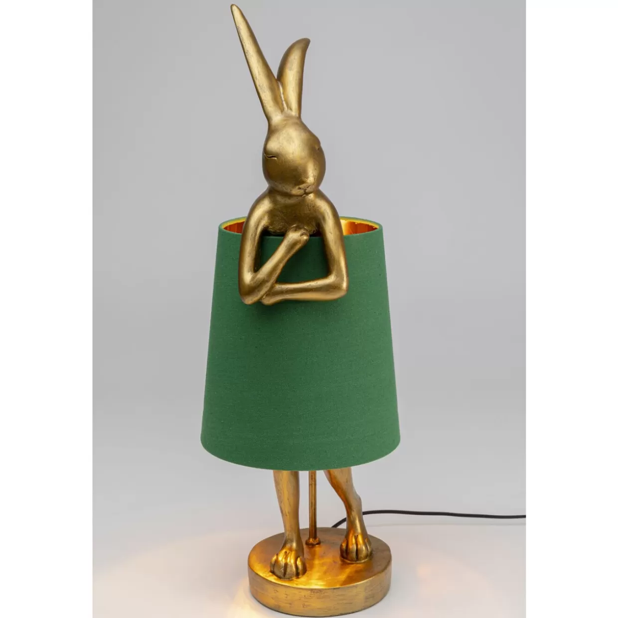 KARE Design Tischleuchten | Tischleuchte Animal Rabbit Gold/Grun 68Cm