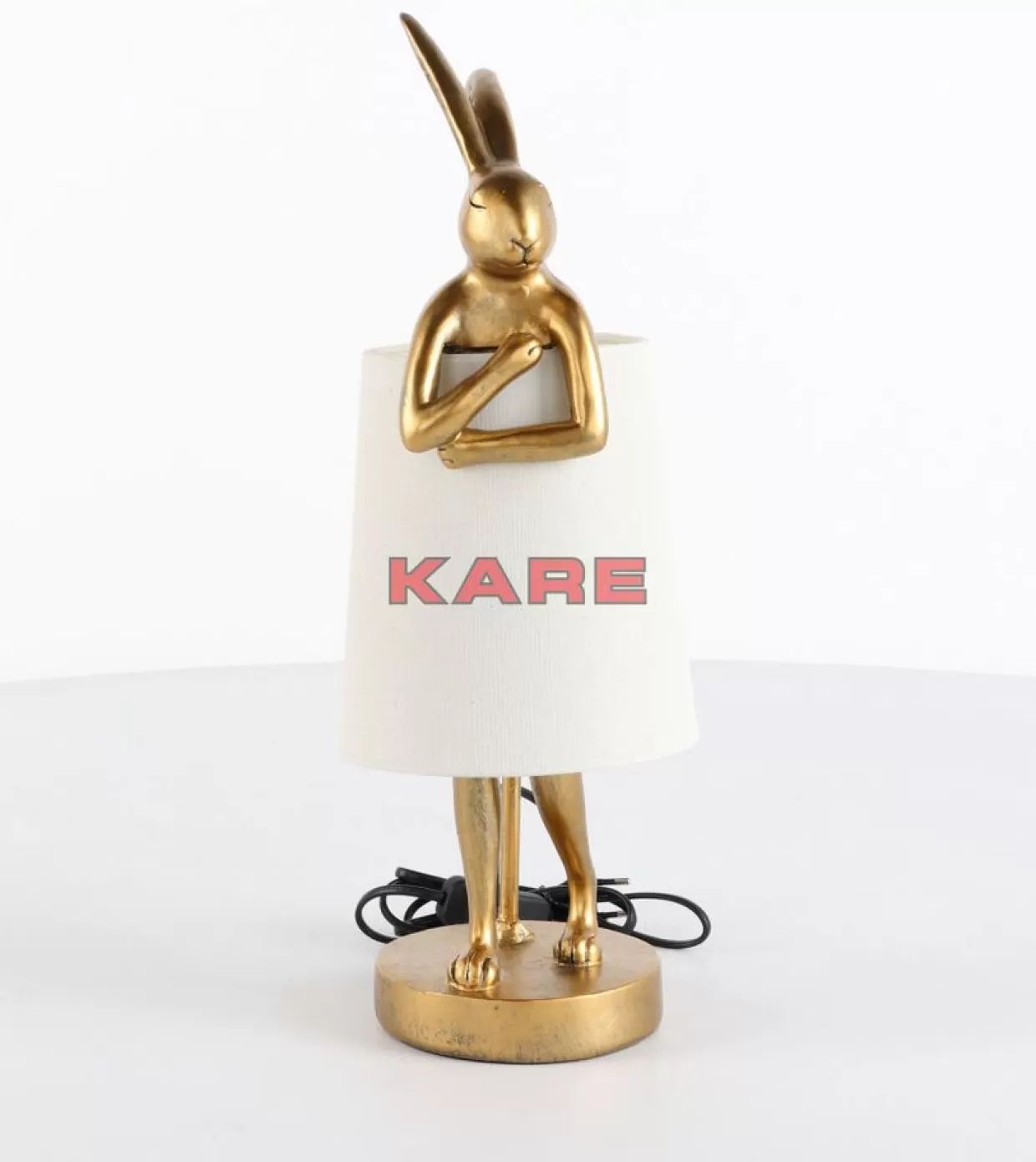 KARE Design Tischleuchten | Tischleuchte Animal Rabbit Gold/Weis 50Cm