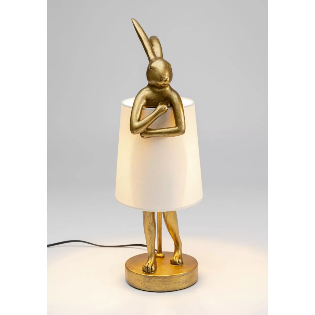 KARE Design Tischleuchten | Tischleuchte Animal Rabbit Gold/Weis 50Cm