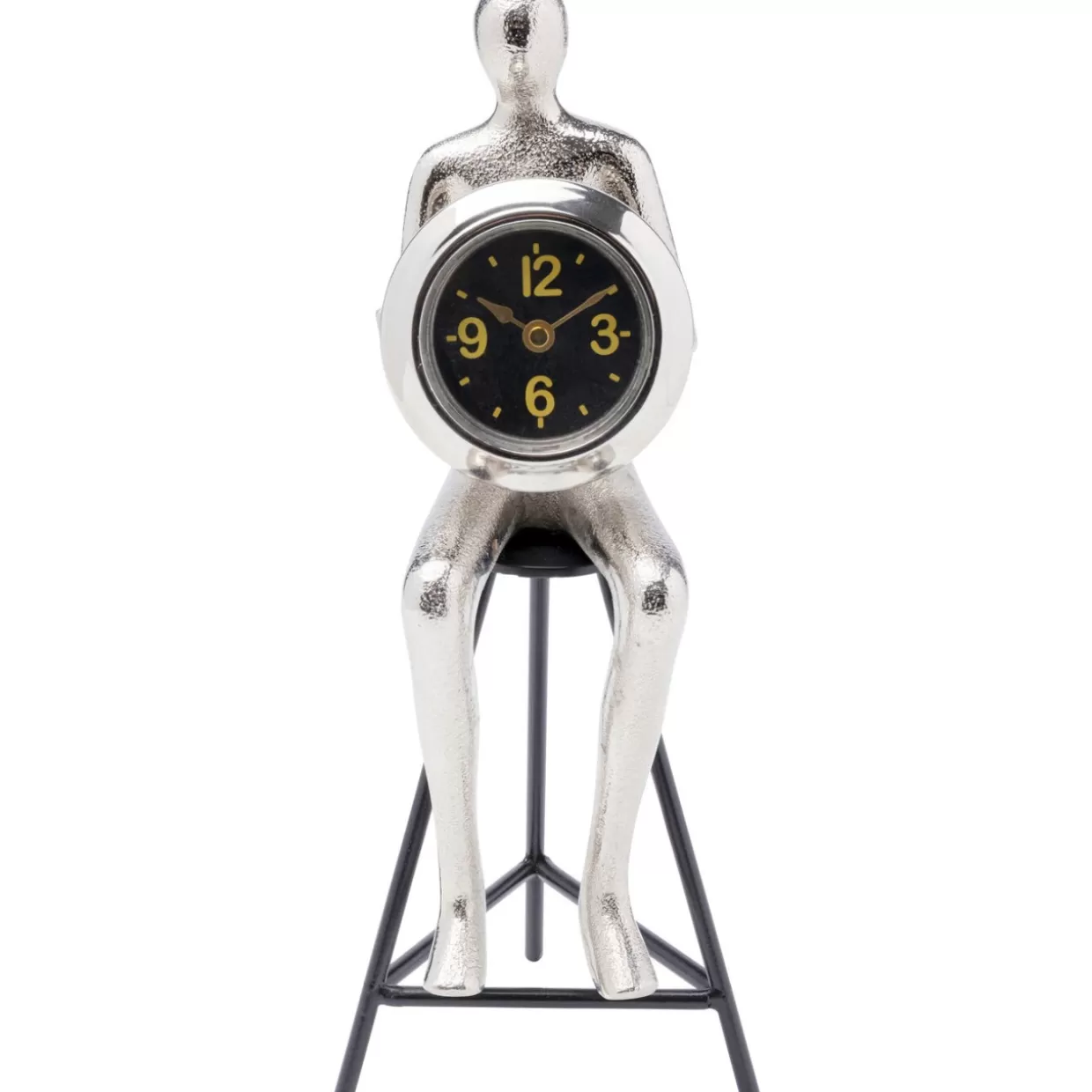 KARE Design Uhren | Tischuhr Sitting Man Silber 12X31Cm