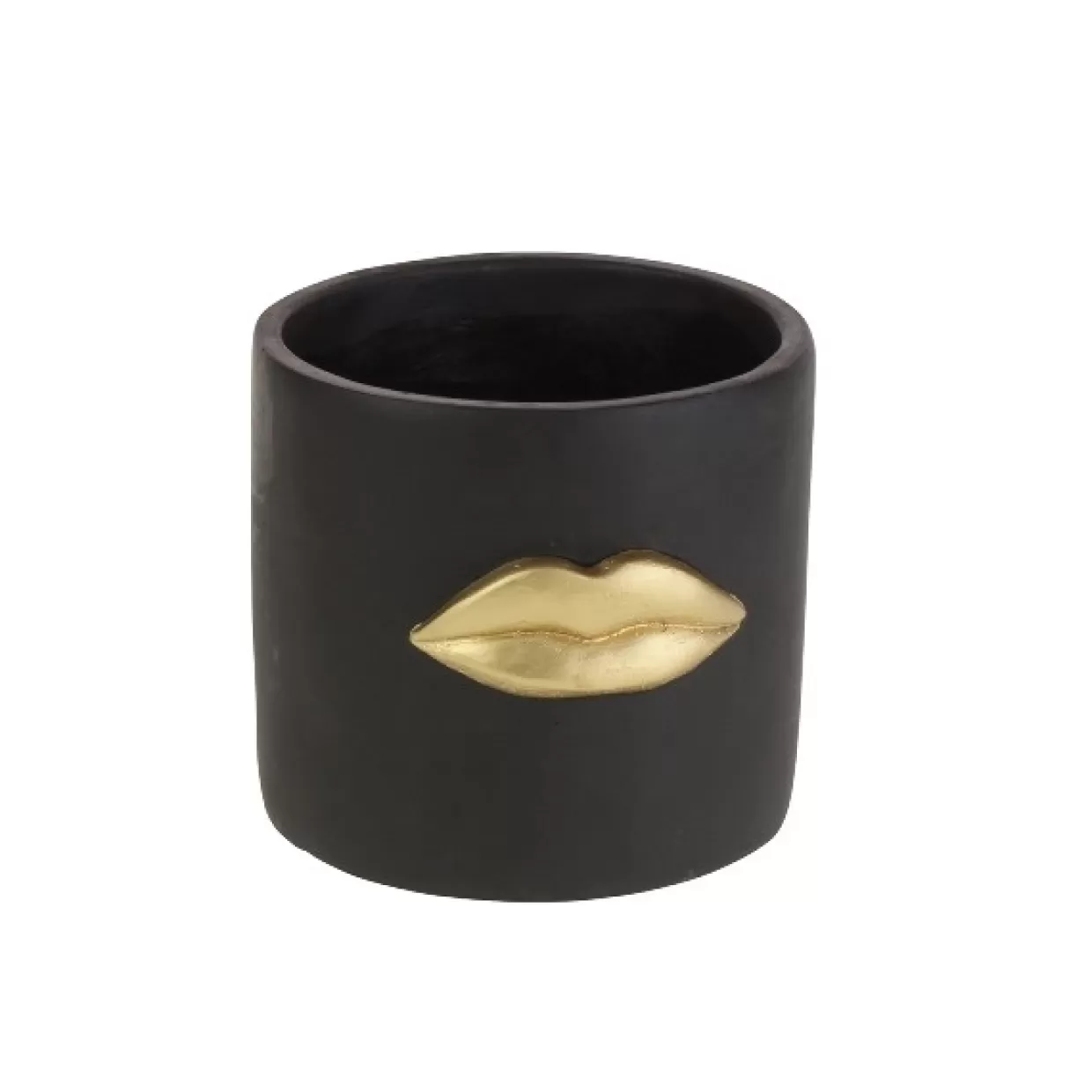 KARE Design Aufbewahrung & Ordnung | Ubertopf Lips Schwarz/Gold