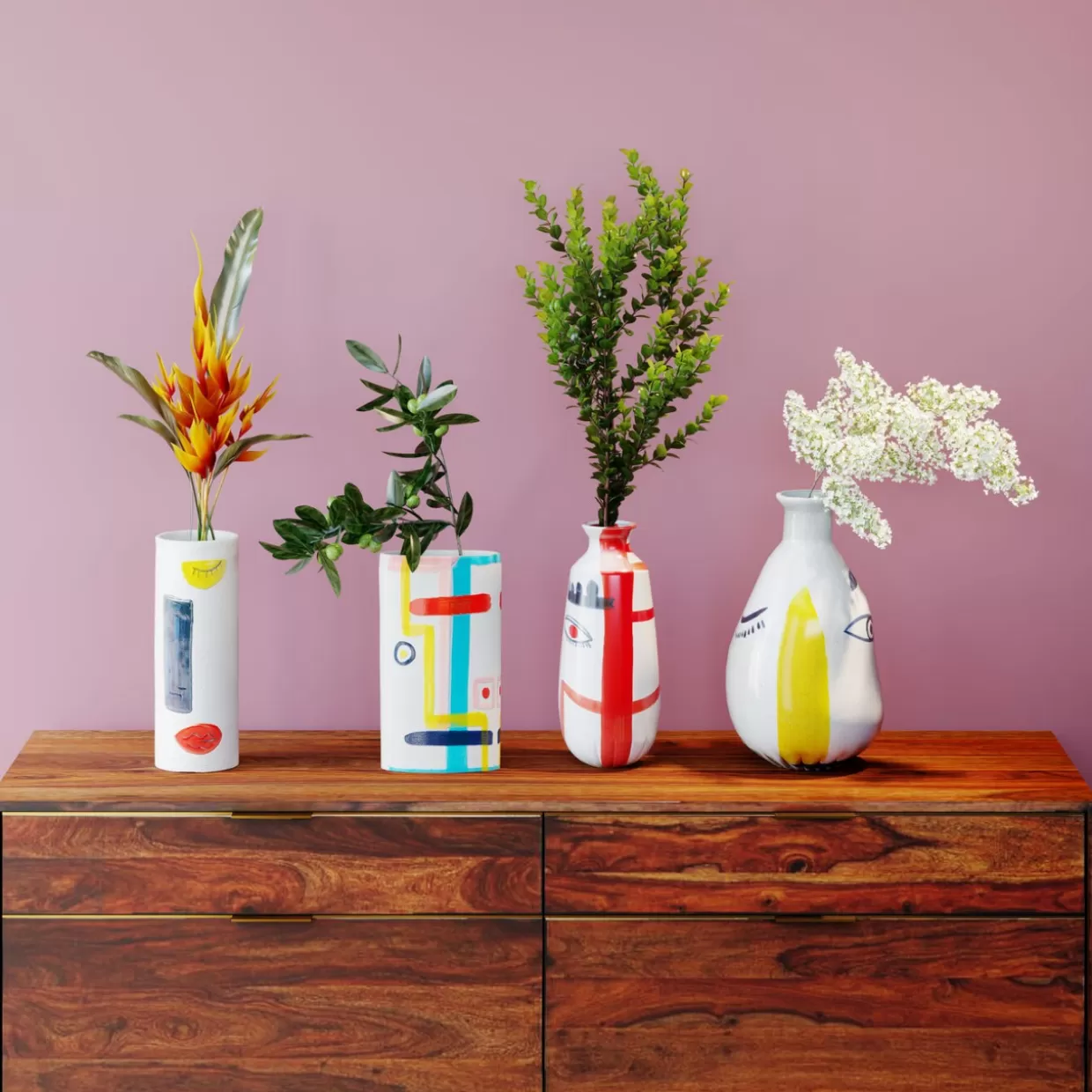 KARE Design Vasen | Vase Art Face Colore 23