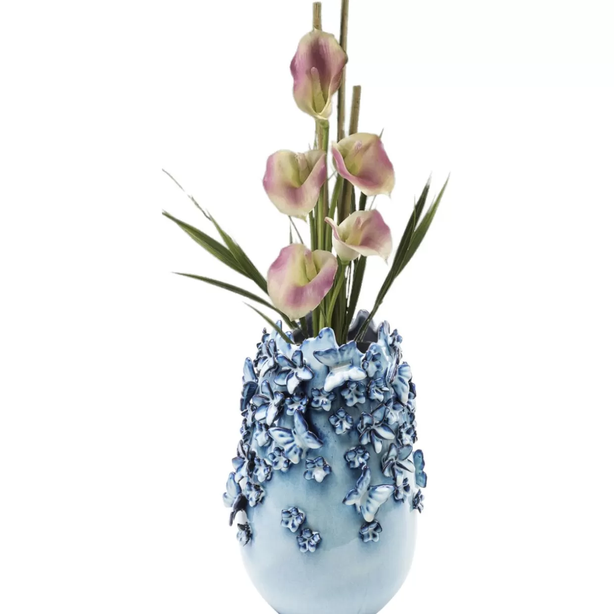KARE Design Vasen | Vase Butterflies Lightblue 35Cm