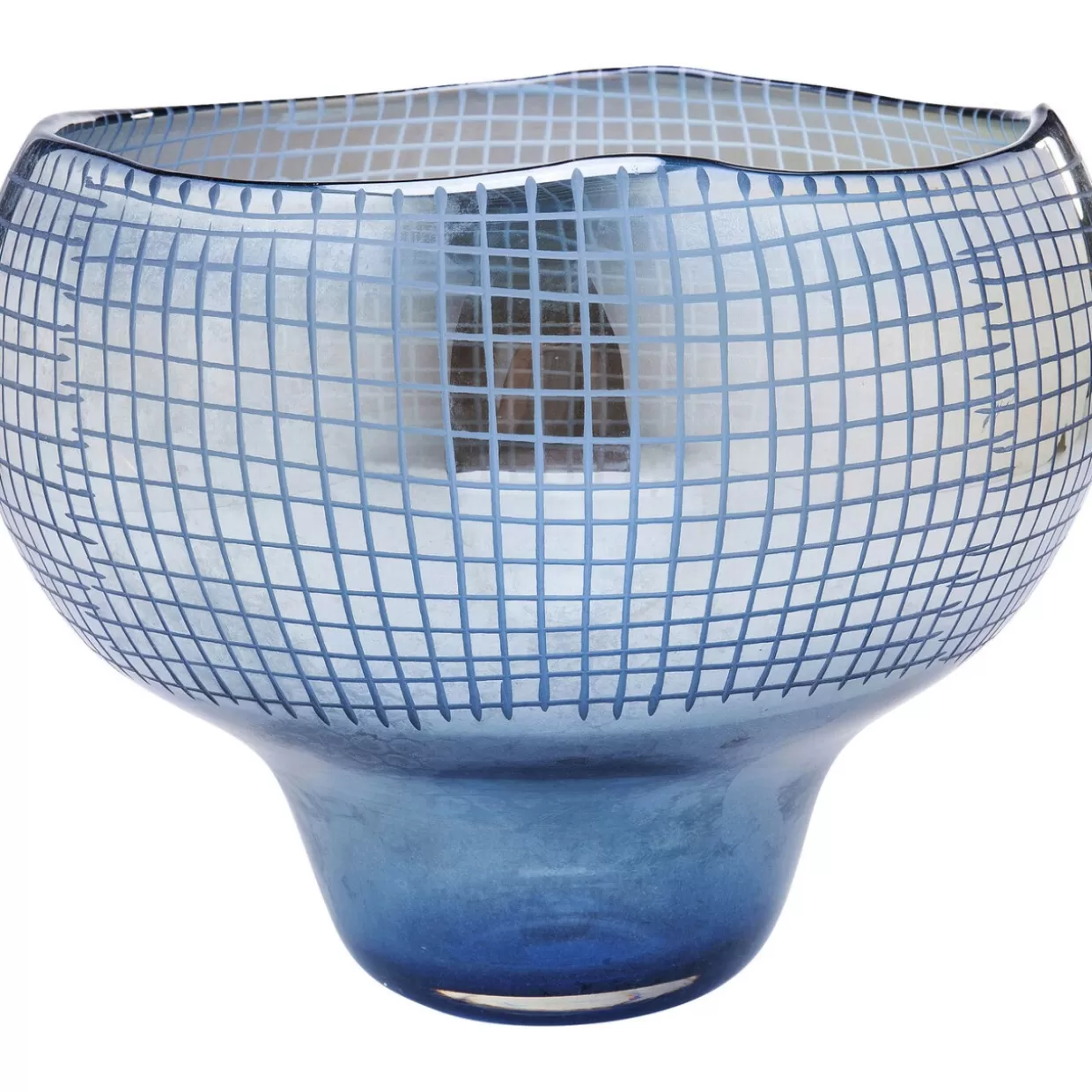 KARE Design Vasen | Vase Grid Luster Blau 28Cm