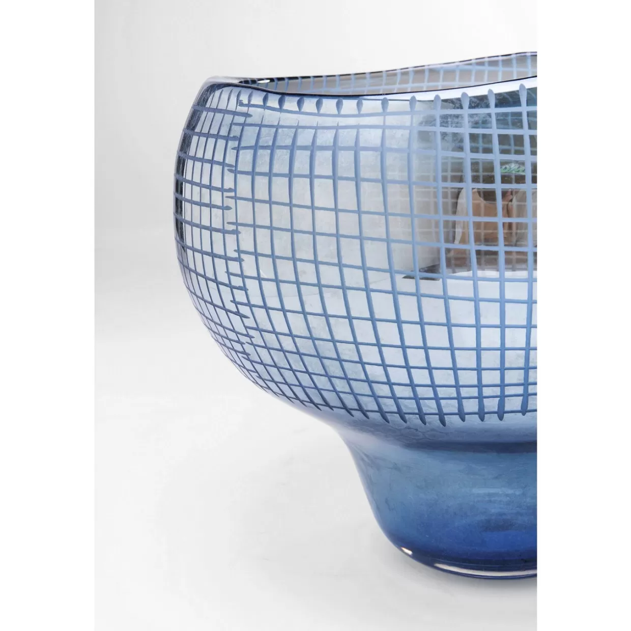 KARE Design Vasen | Vase Grid Luster Blau 28Cm