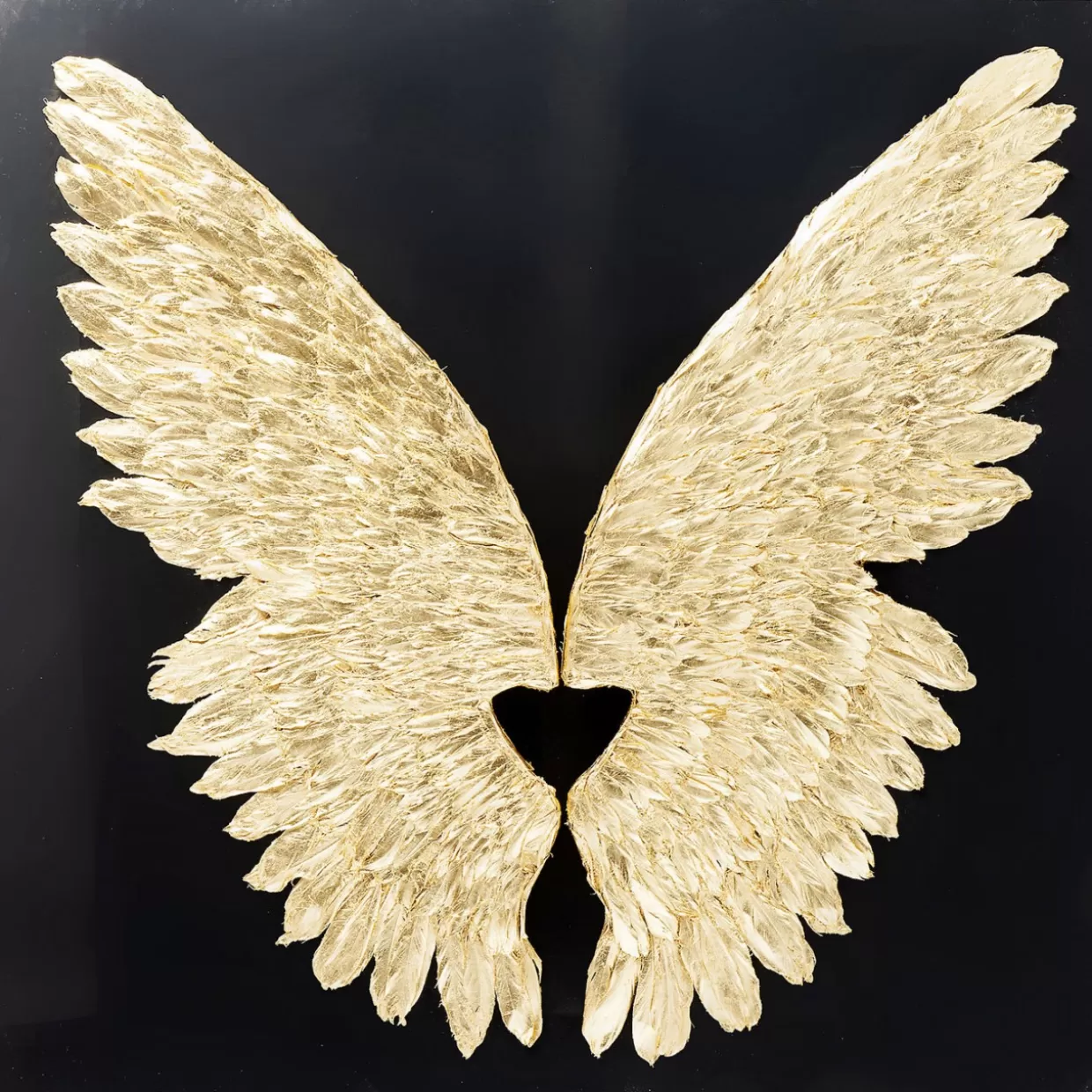 KARE Design Bilder | Wandschmuck Wings Gold Black 120X120Cm