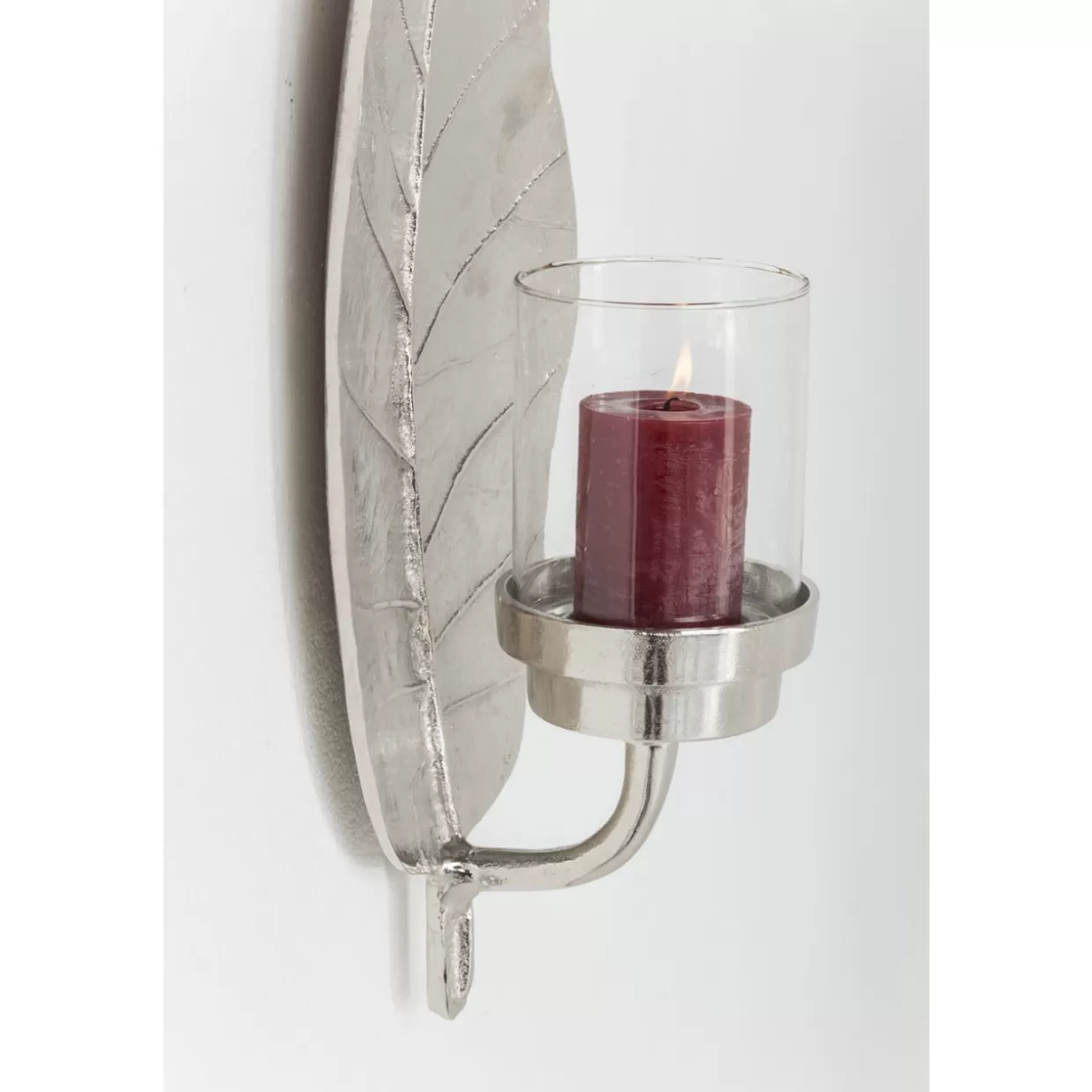 KARE Design Kerzenständer & Laternen | Windlicht Leaf Silber
